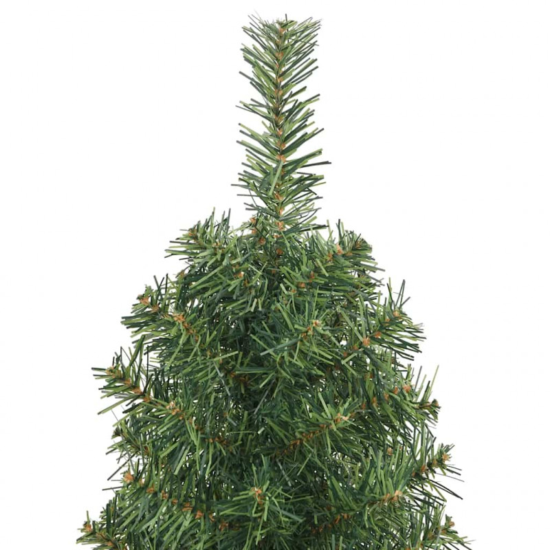 Smukła sztuczna choinka ze stojakiem, zielona, 120 cm, PVC