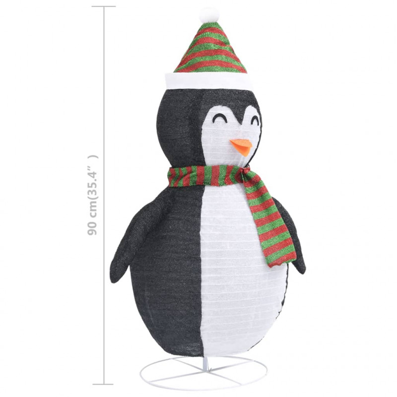 Dekoracja świąteczna, pingwin z LED, luksusowa tkanina, 90 cm
