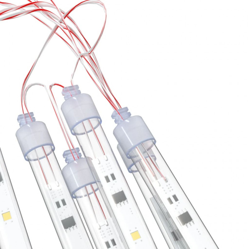 Lampki meteory, 8 szt., 30 cm, 192 ciepłe białe diody LED