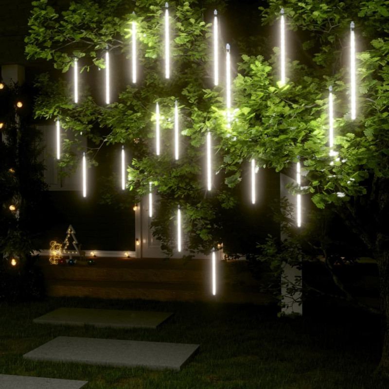 Lampki meteory, 20 szt., 30 cm, 480 zimnych białych diod LED