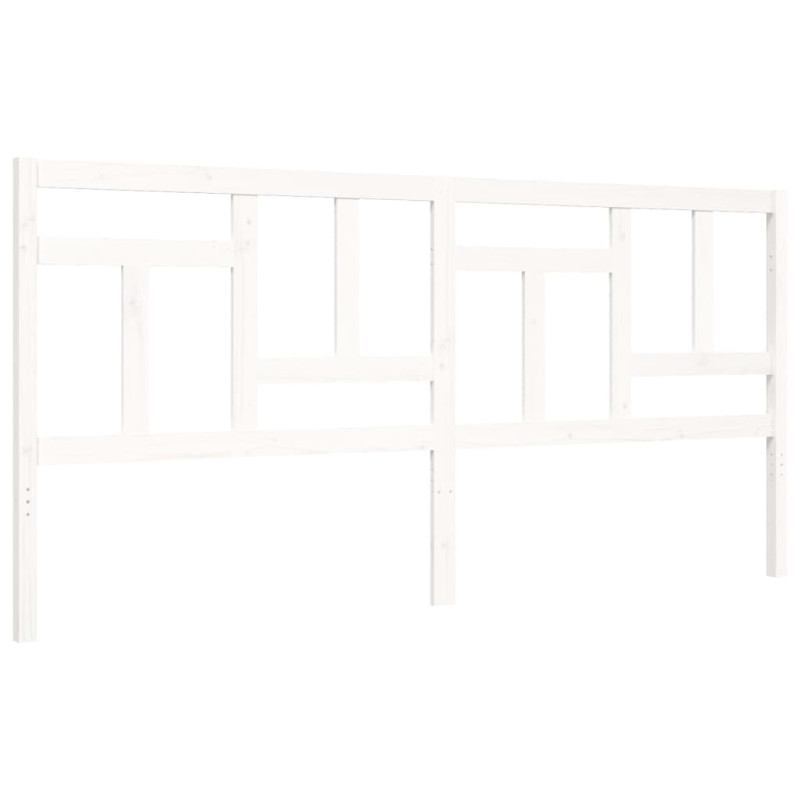 Łóżko bez materaca, białe, 200x200 cm, lite drewno sosnowe