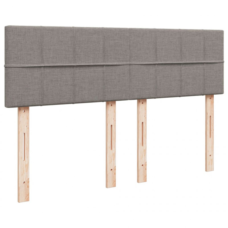 Łóżko kontynentalne z materacem, taupe, tkanina, 140x190 cm