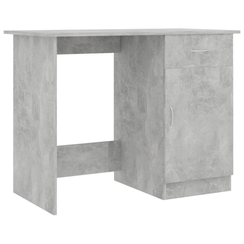 Biurko, szarość betonu, 100x50x76 cm, materiał drewnopochodny
