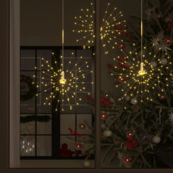 Ogrodowe lampki fajerwerkowe 2 szt. ciepłe białe, 20cm, 280 LED