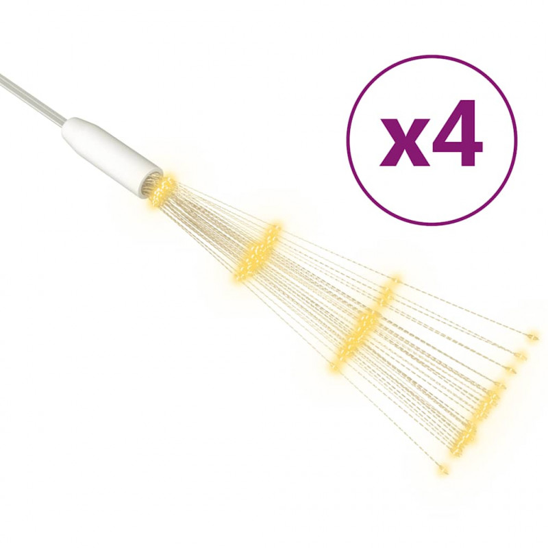 Ogrodowe lampki fajerwerkowe 4 szt., ciepła biel, 20 cm, 560LED