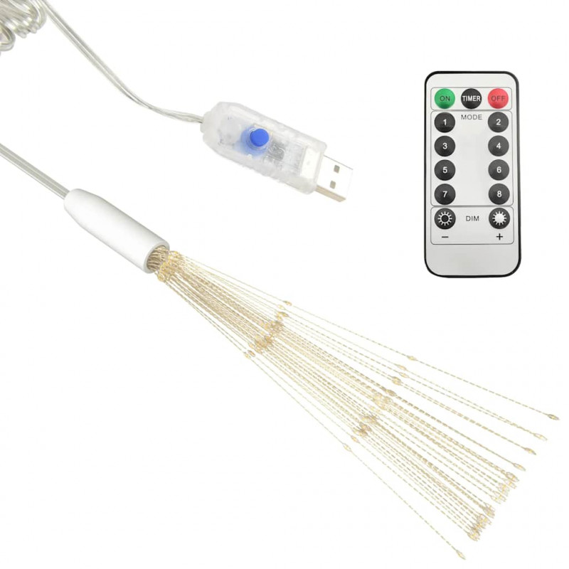 Ogrodowe lampki fajerwerkowe 4 szt., ciepła biel, 20 cm, 560LED