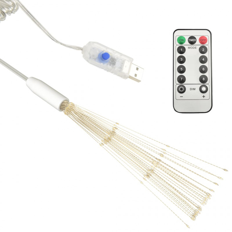 Ogrodowe lampki fajerwerkowe 10 szt. ciepła biel, 20 cm 1400LED