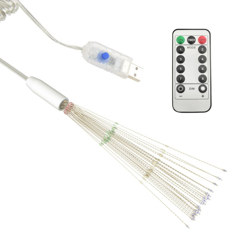 Ogrodowe lampki fajerwerkowe 10 szt., kolorowe, 20 cm, 1400 LED