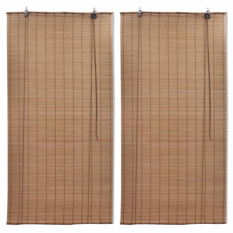 Bambusowe rolety, 2 szt., 100 x 160 cm, brązowe