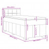 Łóżko kontynentalne z materacem, kremowe, tkanina, 100x200 cm