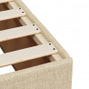 Łóżko kontynentalne z materacem, kremowe, tkanina, 140x190 cm