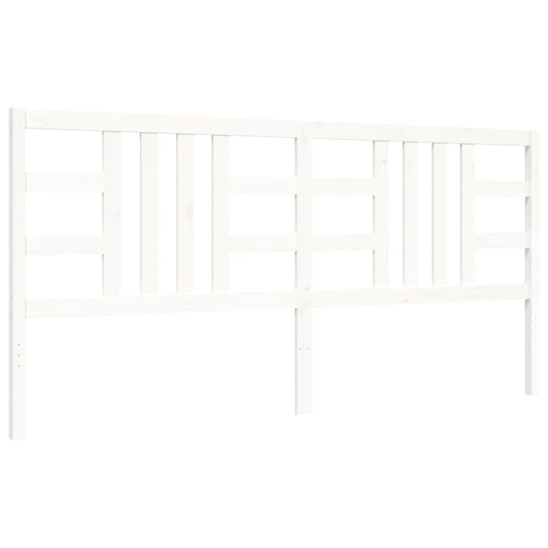 Łóżko bez materaca, białe, 200x200 cm, lite drewno sosnowe