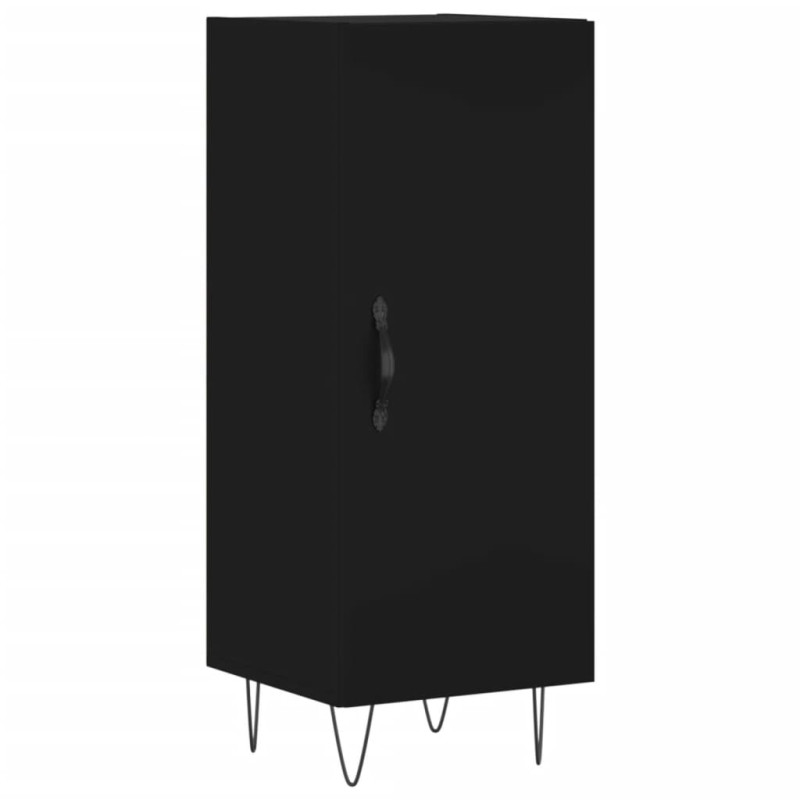 Wysoka szafka, czarna, 34,5x34x180 cm, materiał drewnopochodny