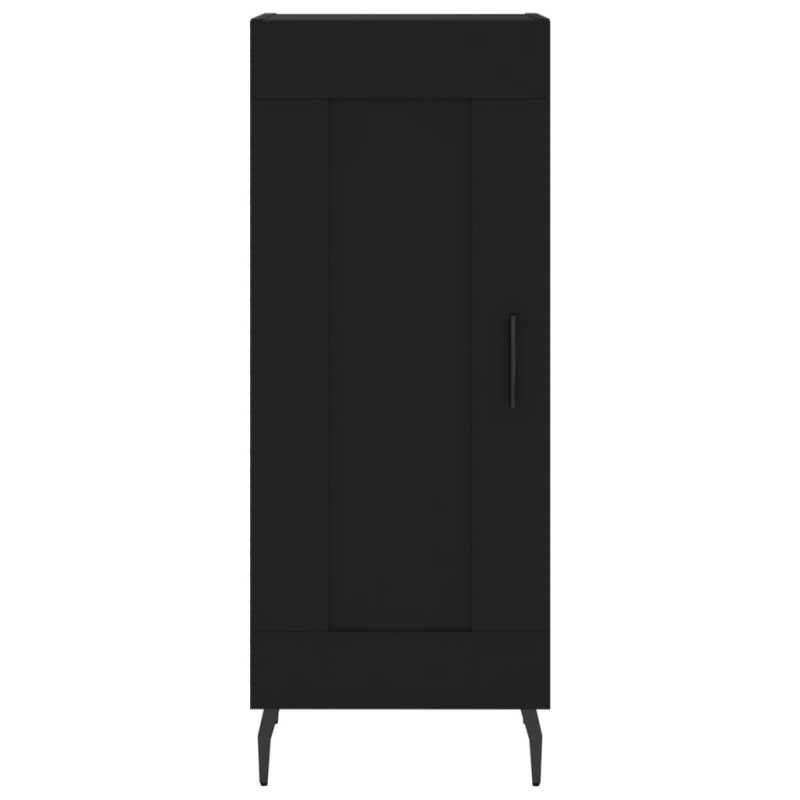 Wysoka szafka, czarna, 34,5x34x180 cm, materiał drewnopochodny