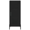 Wysoka szafka, czarna, 34,5x34x180 cm, materiał drewnopochodny