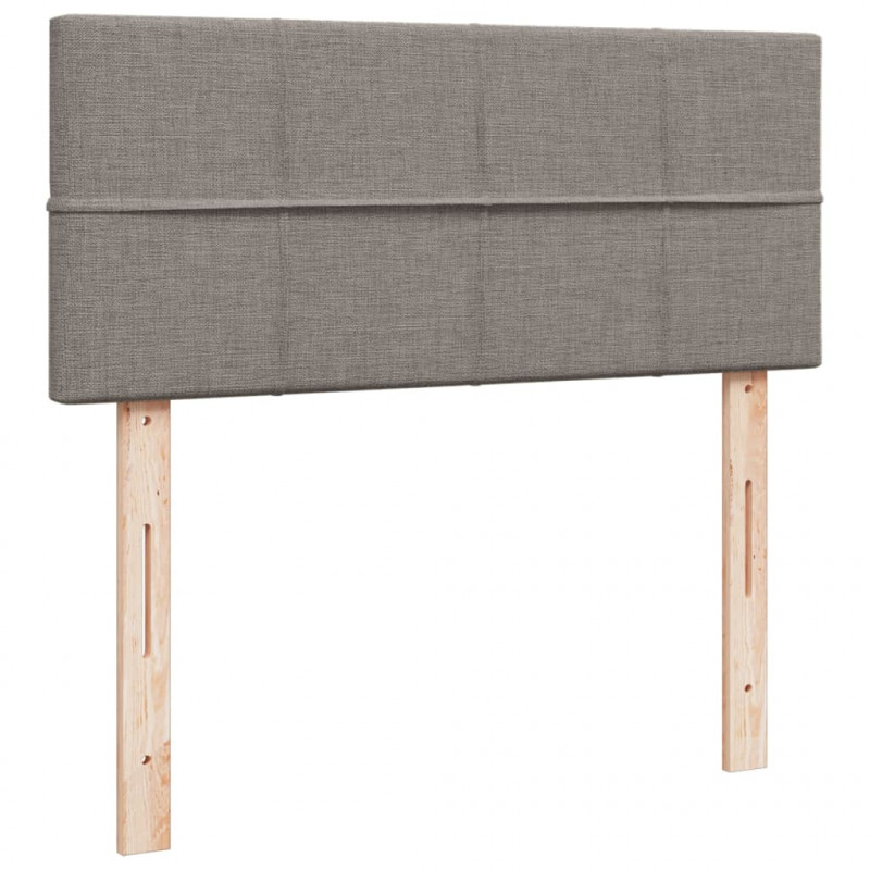 Łóżko kontynentalne z materacem, taupe, tkanina, 120x200 cm