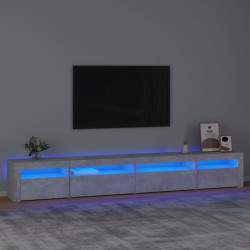 Szafka pod TV z oświetleniem LED, szarość betonu, 270x35x40 cm