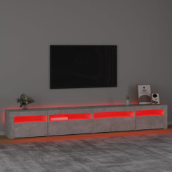 Szafka pod TV z oświetleniem LED, szarość betonu, 270x35x40 cm