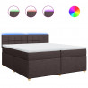 Łóżko kontynentalne z materacem, brązowe, tkanina, 200x200 cm