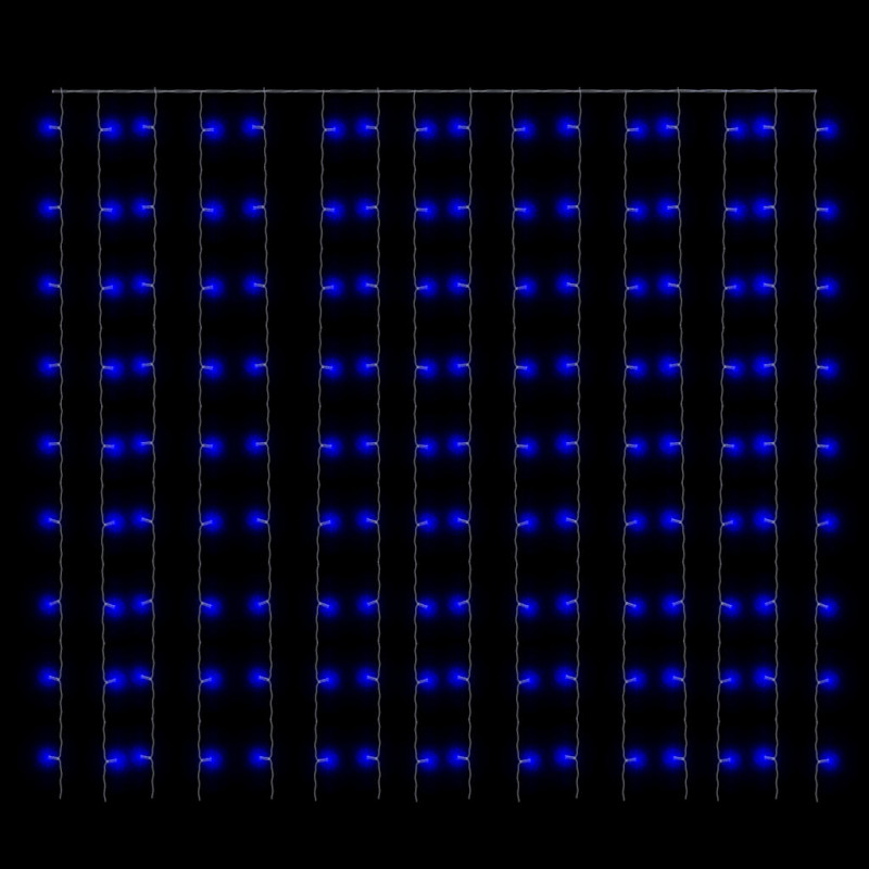 Kurtyna lampek, 3x3m, 300 niebieskich diod LED, 8 funkcji