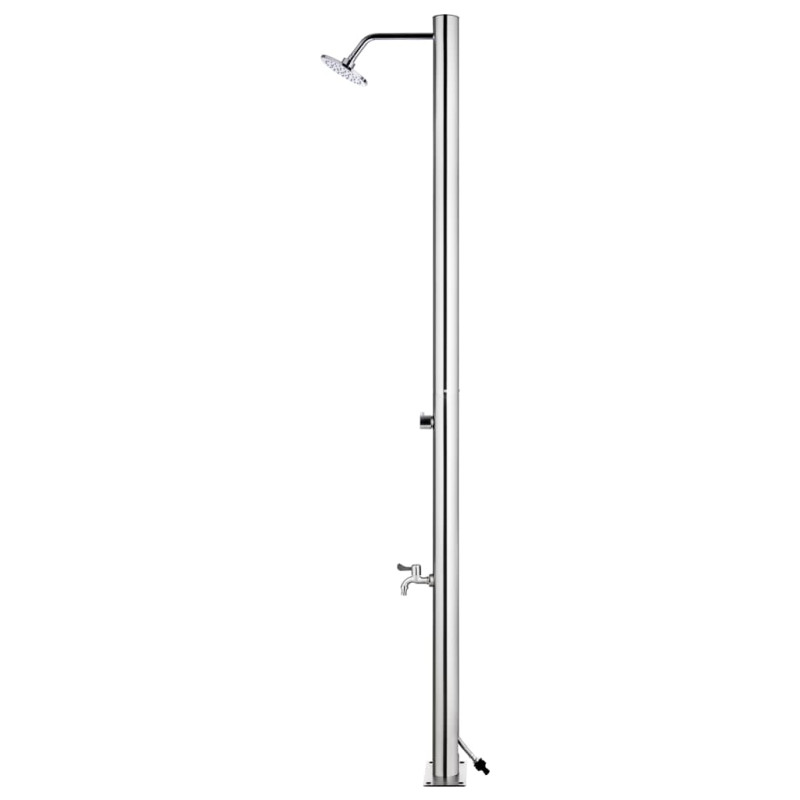 Prysznic ogrodowy z brązową podstawą, 220 cm, stal nierdzewna