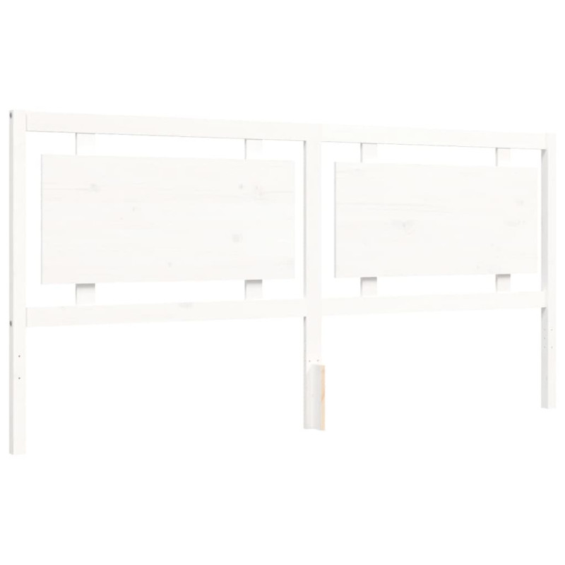 Łóżko bez materaca, białe, 200x200 cm, lite drewno sosnowe