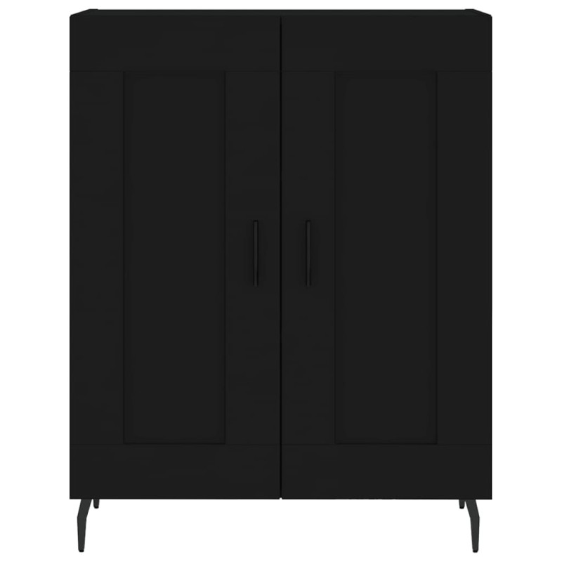 Witrynka, czarna, 69,5x34x180 cm, materiał drewnopochodny