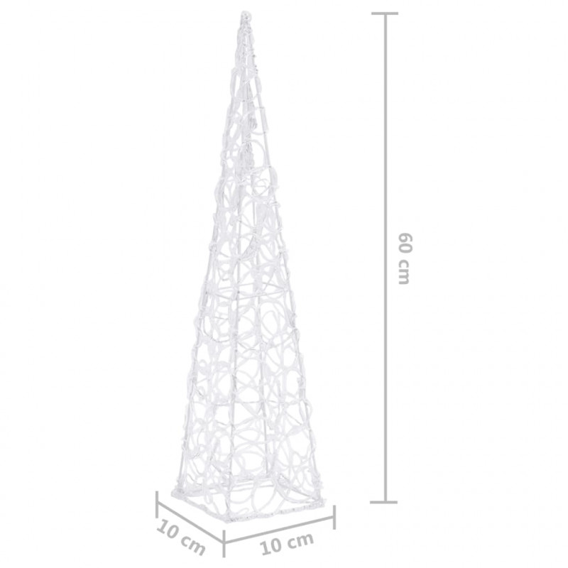 Stożek dekoracyjny, akrylowy, niebieski, LED, 60 cm