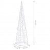 Stożek dekoracyjny, akrylowy, niebieski, LED, 60 cm