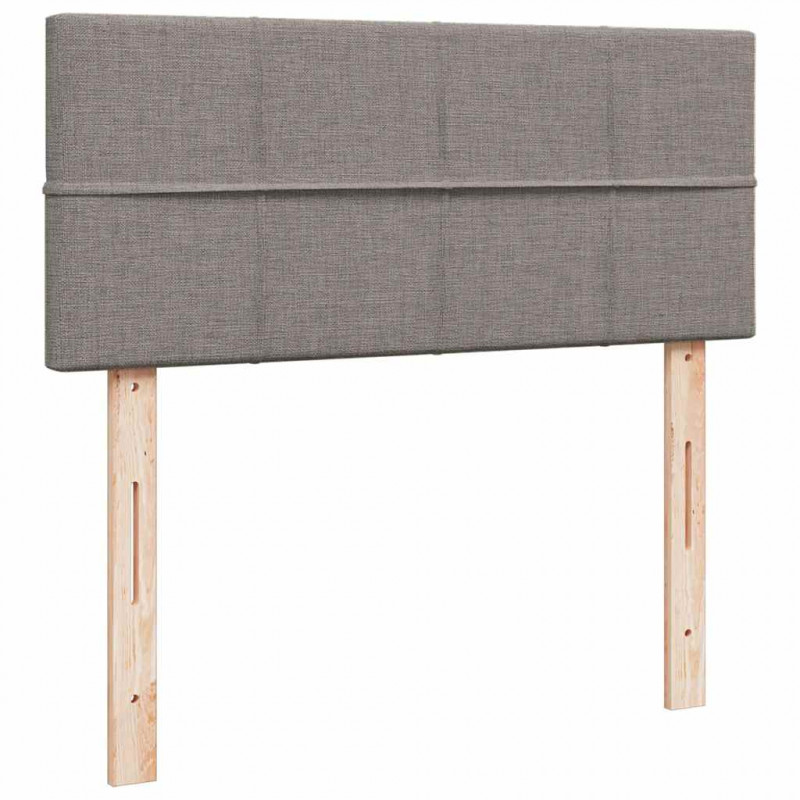 Łóżko kontynentalne z materacem, taupe, 120x190 cm, tkanina