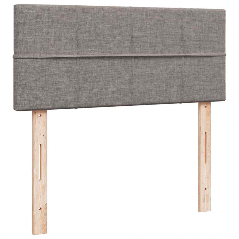 Łóżko kontynentalne z materacem, taupe, tkanina, 120x200 cm