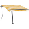 Ręcznie zwijana markiza z LED, 350 x 250 cm, żółto-biała