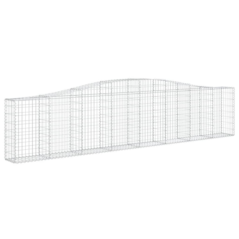 Kosze gabionowe, 3 szt, 400x30x80/100 cm, galwanizowane żelazo