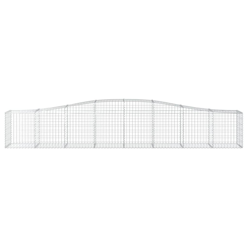 Kosze gabionowe, 2 szt, 400x50x60/80 cm, galwanizowane żelazo