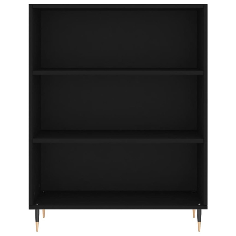 Witrynka, czarna, 69,5x34x180 cm, materiał drewnopochodny
