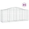 Kosze gabionowe, 5 szt, 200x50x80/100 cm, galwanizowane żelazo