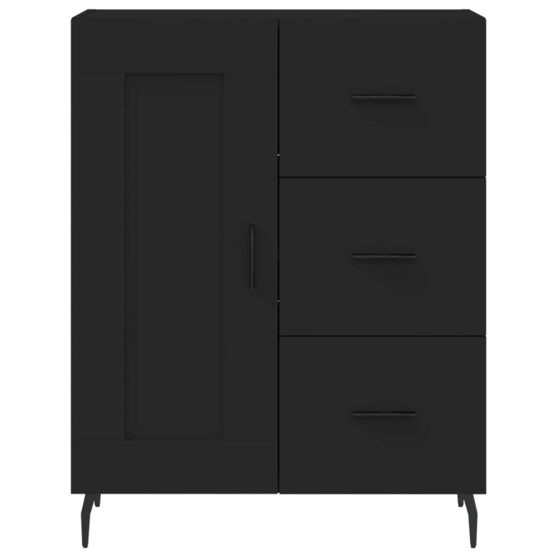 Witrynka, czarna, 69,5x34x180 cm, materiał drewnopochodny