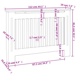 Osłony na kaloryfer, 2 szt., białe, MDF, 112 cm