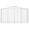 Kosze gabionowe, 5 szt, 200x50x100/120 cm, galwanizowane żelazo