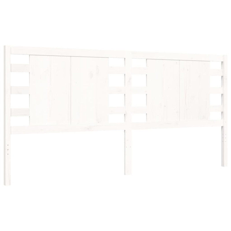 Łóżko bez materaca, białe, 200x200 cm, lite drewno sosnowe
