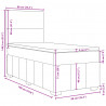 Łóżko kontynentalne z materacem, czarne, tkanina 90x190 cm