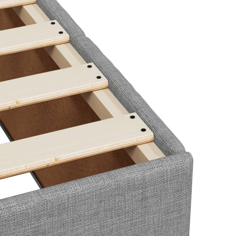Łóżko kontynentalne z materacem, jasnoszare, tkanina, 90x200 cm