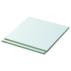 Półki, 2 szt., panel z bezbarwnego szkła, 30 x 25 cm