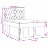 Łóżko kontynentalne z materacem, taupe, tkanina, 140x190 cm