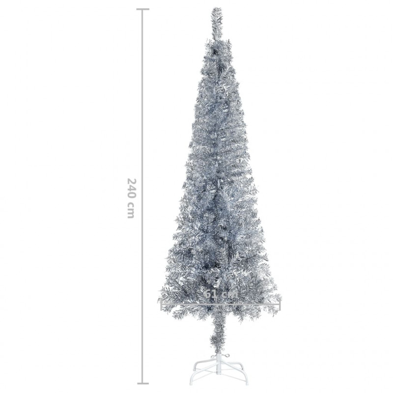 Smukła choinka, srebrna, 240 cm