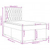 Łóżko kontynentalne z materacem, jasnoszare, tkanina 120x200 cm