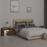 Szafki nocne z LED, 2 szt., przydymiony dąb, 70x36,5x 40 cm