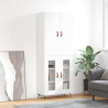Witrynka biała połysk 69,5x34x180 cm materiał drewnopochodny