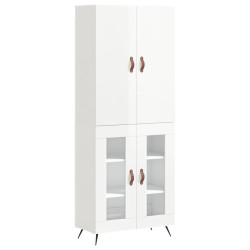 Witrynka biała połysk 69,5x34x180 cm materiał drewnopochodny