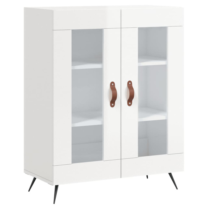 Witrynka biała połysk 69,5x34x180 cm materiał drewnopochodny
